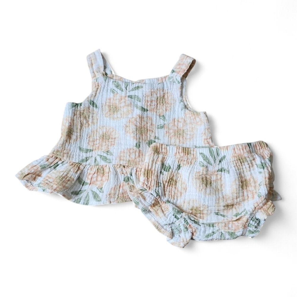 Emily & Oliver Baby Girl Floral 2-Piece Ruffle Top & Bloomers Set Size 12M - Picture 5 of 6